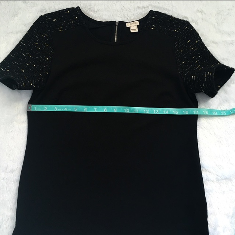 Like New Black J. Crew Blouse with Tweed Sleeves - Picture 3 of 5